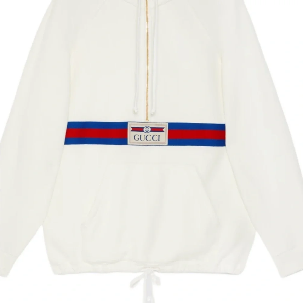 Men's Gucci, cotton jersey half zip closure,, hoodie size XS  fits like medium